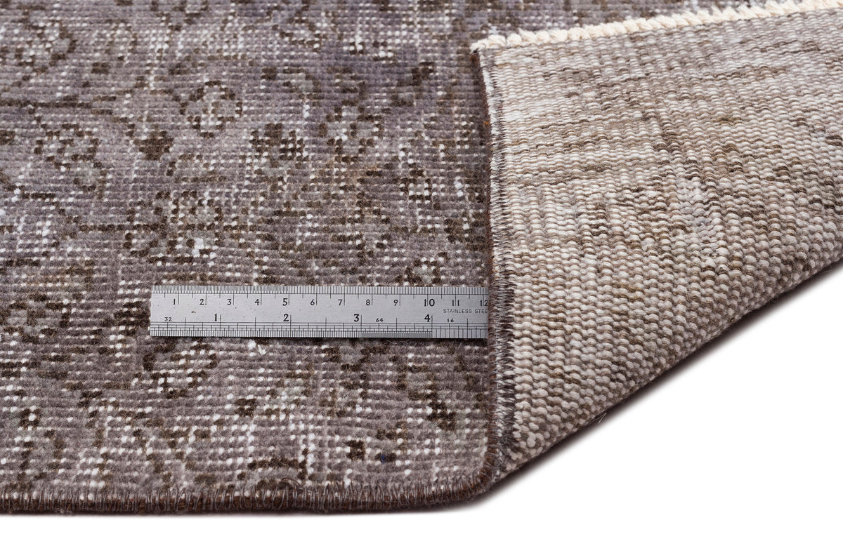Gray Over Dyed Vintage Rug 6&#39;1&#39;&#39; x 9&#39;2&#39;&#39; ft 185 x 280 cm