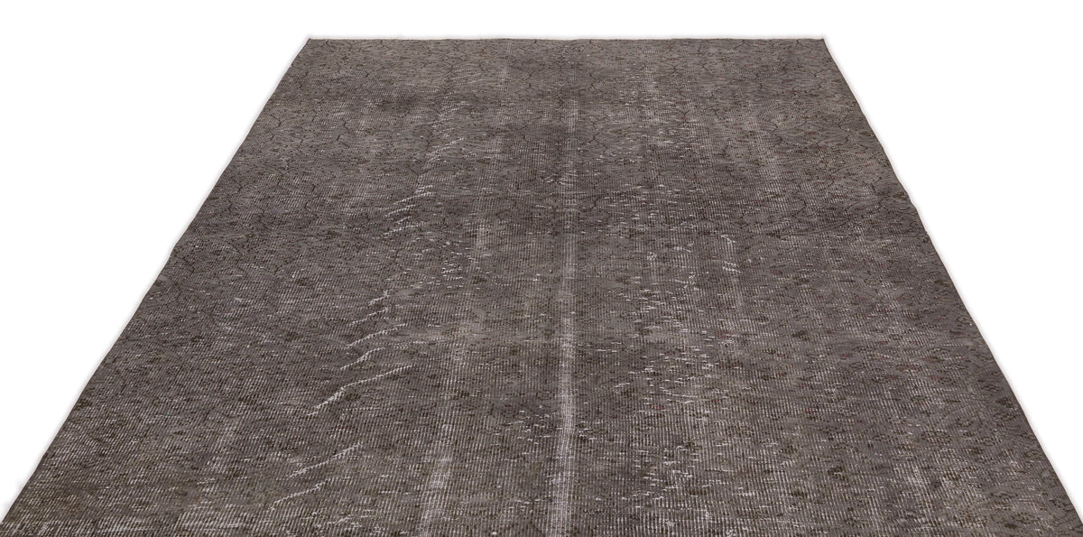 Gray Over Dyed Vintage Rug 6&#39;1&#39;&#39; x 9&#39;2&#39;&#39; ft 185 x 280 cm