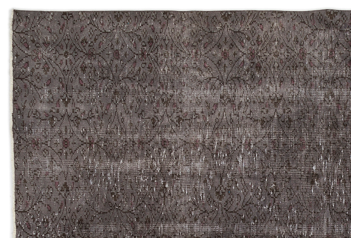 Gray Over Dyed Vintage Rug 6&#39;1&#39;&#39; x 9&#39;2&#39;&#39; ft 185 x 280 cm