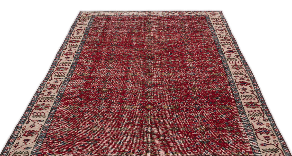 Naturel Over Dyed Vintage Rug 5&#39;5&#39;&#39; x 8&#39;8&#39;&#39; ft 164 x 263 cm