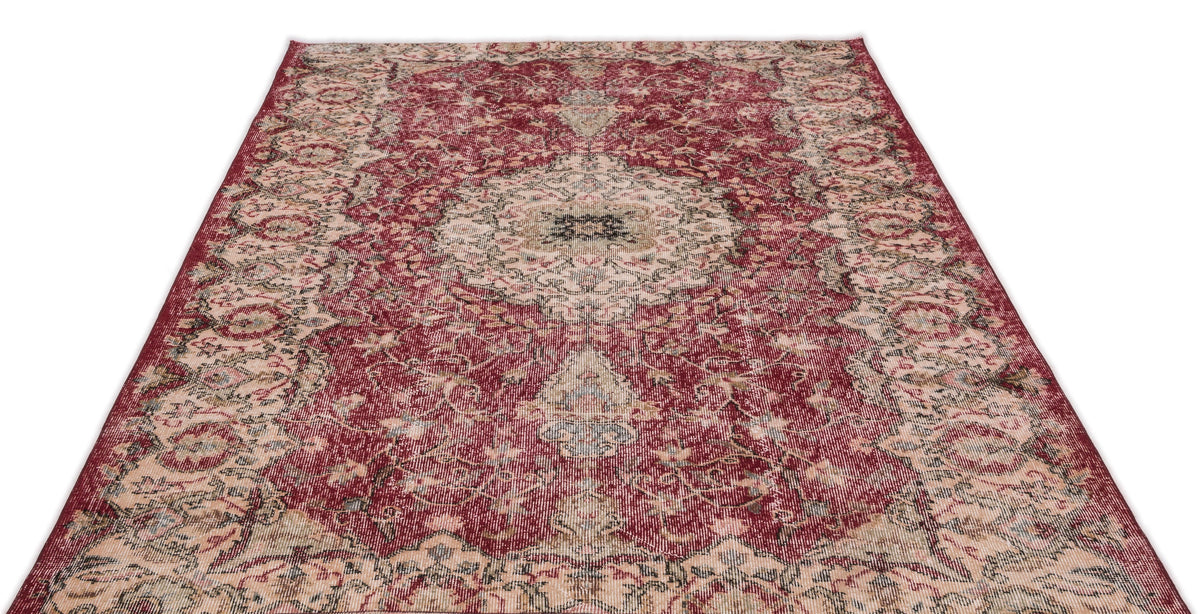 Naturel Over Dyed Vintage Rug 5&#39;8&#39;&#39; x 8&#39;4&#39;&#39; ft 173 x 255 cm