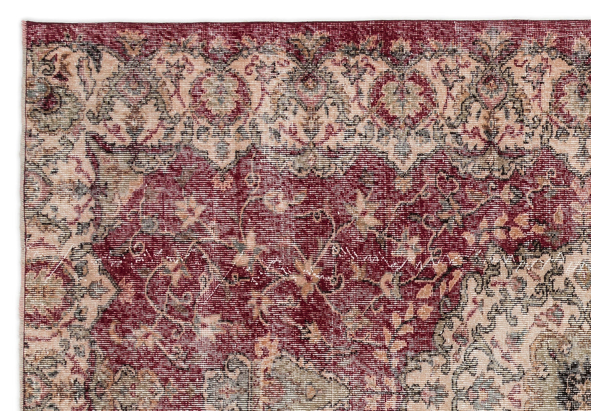Naturel Over Dyed Vintage Rug 5&#39;8&#39;&#39; x 8&#39;4&#39;&#39; ft 173 x 255 cm