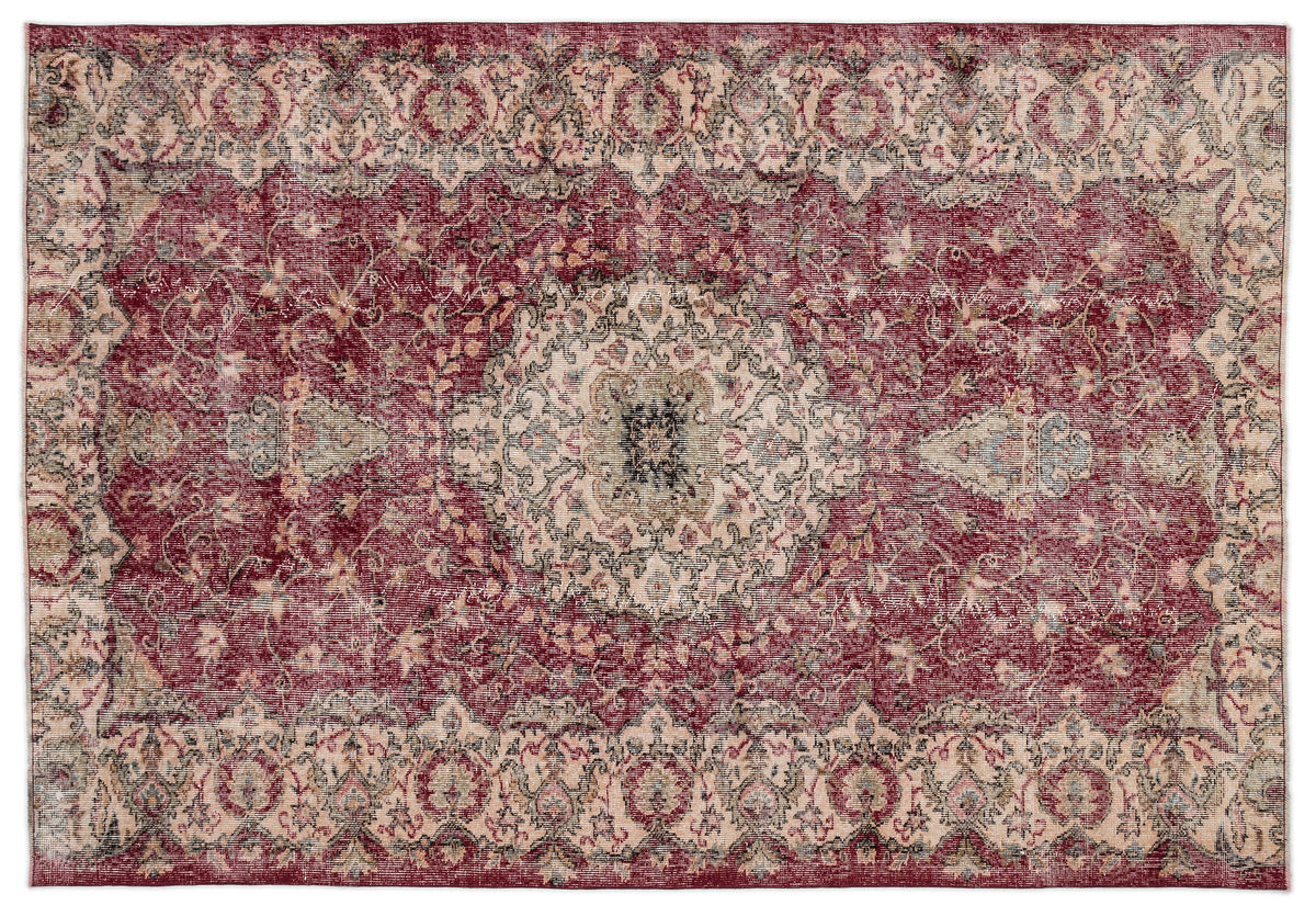 Naturel Over Dyed Vintage Rug 5&#39;8&#39;&#39; x 8&#39;4&#39;&#39; ft 173 x 255 cm