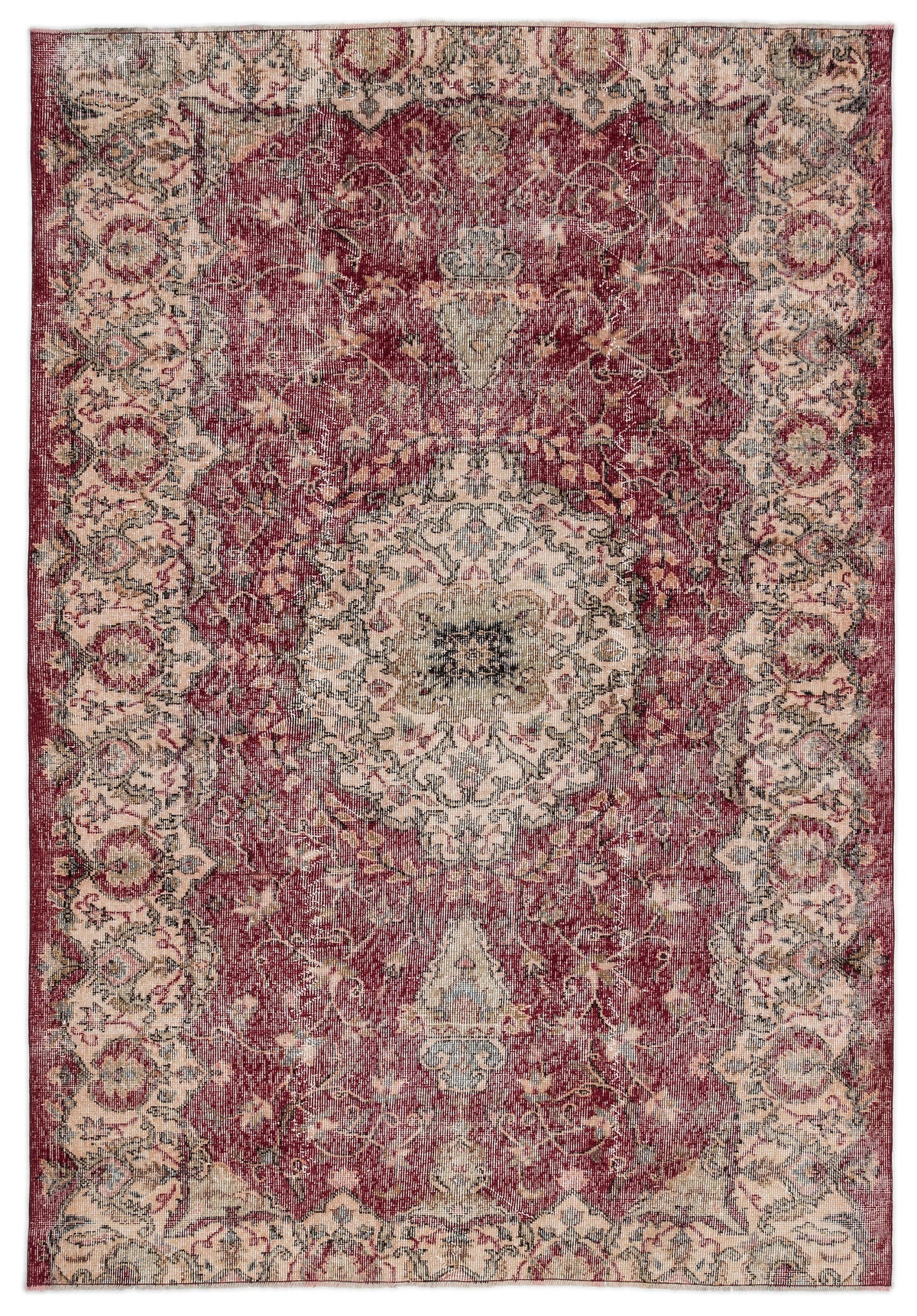 Naturel Over Dyed Vintage Rug 5&#39;8&#39;&#39; x 8&#39;4&#39;&#39; ft 173 x 255 cm