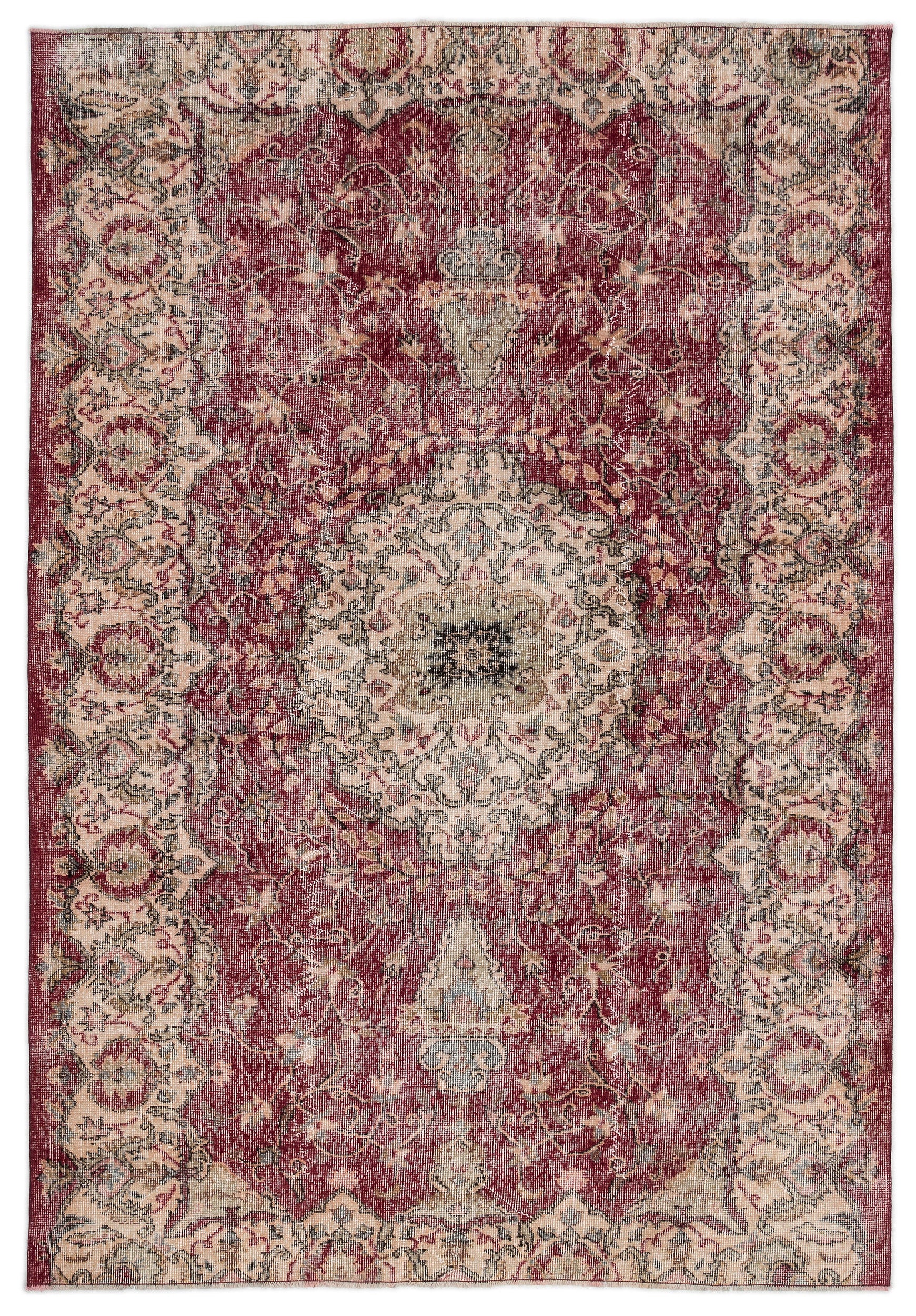 Naturel Over Dyed Vintage Rug 5'8'' x 8'4'' ft 173 x 255 cm