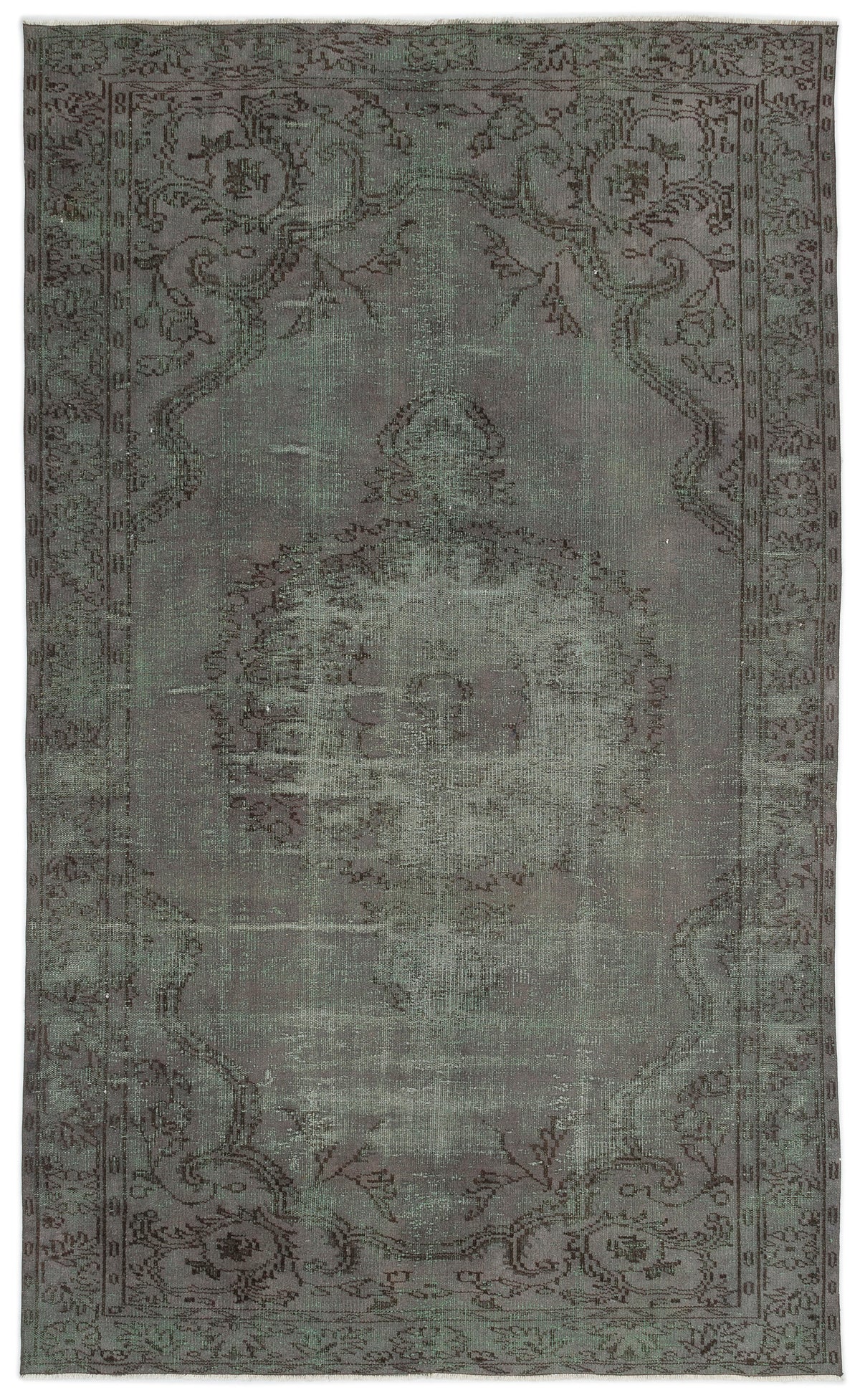 Gray Over Dyed Vintage Rug 5&#39;9&#39;&#39; x 9&#39;7&#39;&#39; ft 175 x 292 cm