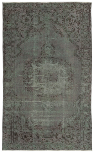 Gray Over Dyed Vintage Rug 5'9'' x 9'7'' ft 175 x 292 cm