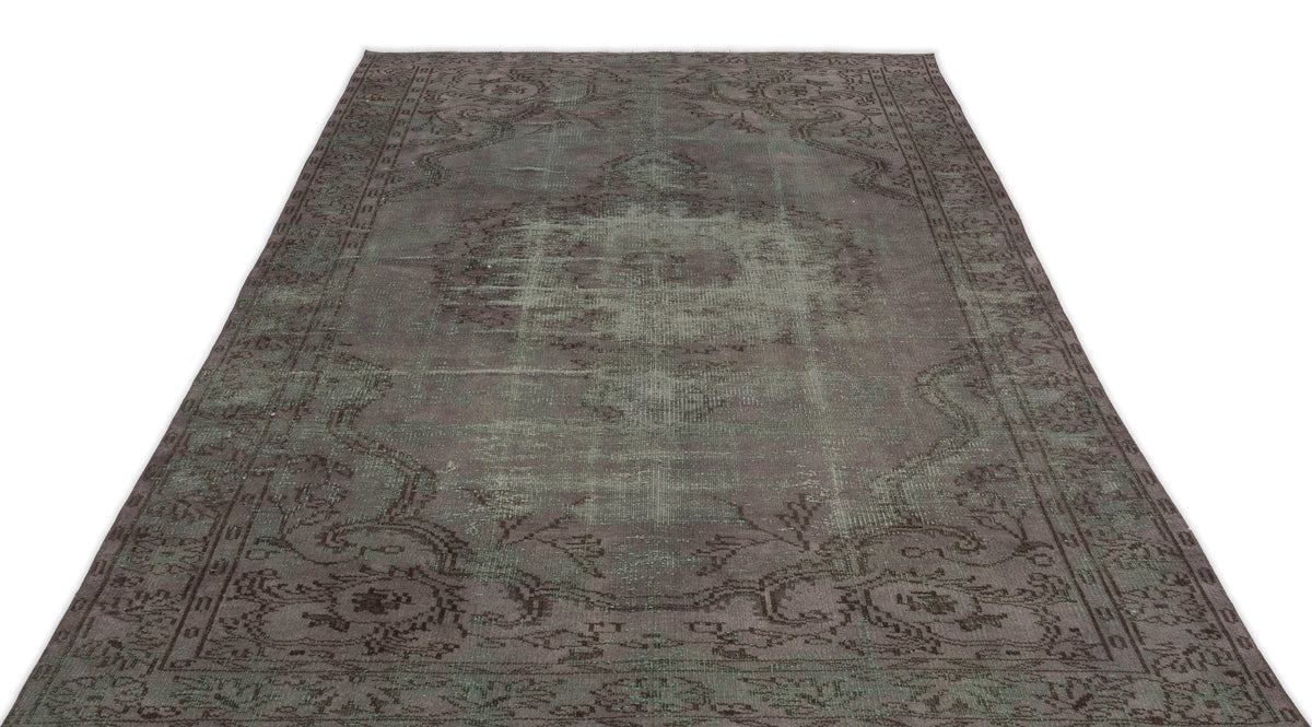Gray Over Dyed Vintage Rug 5&#39;9&#39;&#39; x 9&#39;7&#39;&#39; ft 175 x 292 cm