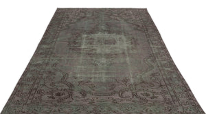 Gray Over Dyed Vintage Rug 5'9'' x 9'7'' ft 175 x 292 cm