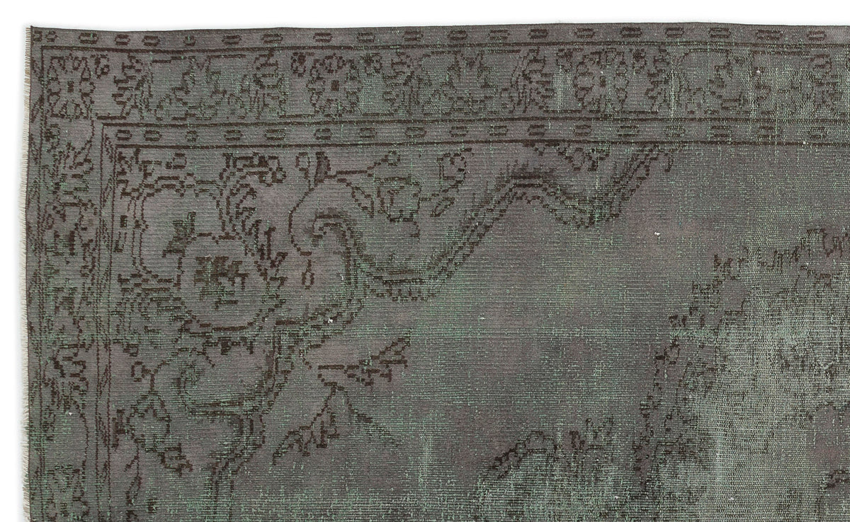 Gray Over Dyed Vintage Rug 5&#39;9&#39;&#39; x 9&#39;7&#39;&#39; ft 175 x 292 cm
