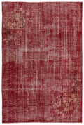 Red Over Dyed Vintage Rug 6'8'' x 10'2'' ft 203 x 310 cm