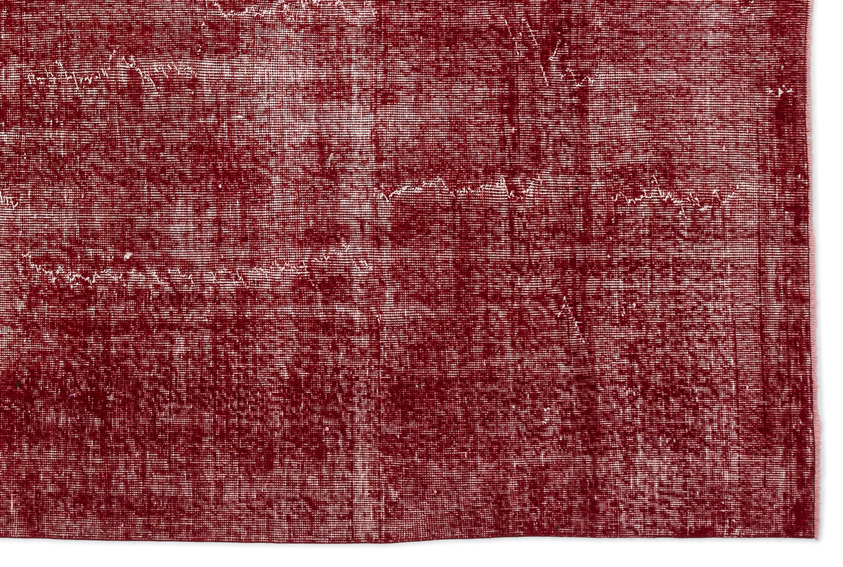 Red Over Dyed Vintage Rug 6&#39;8&#39;&#39; x 10&#39;2&#39;&#39; ft 203 x 310 cm
