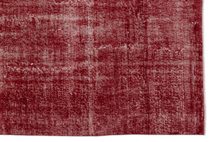 Red Over Dyed Vintage Rug 6'8'' x 10'2'' ft 203 x 310 cm