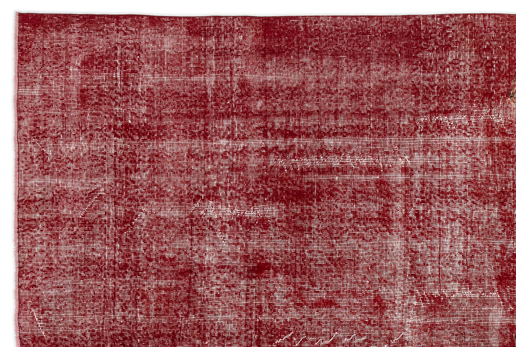 Red Over Dyed Vintage Rug 6'8'' x 10'2'' ft 203 x 310 cm