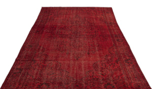 Red Over Dyed Vintage Rug 5'9'' x 9'8'' ft 176 x 295 cm