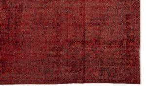 Red Over Dyed Vintage Rug 5'9'' x 9'8'' ft 176 x 295 cm