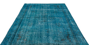Turquoise  Over Dyed Vintage Rug 6'2'' x 9'3'' ft 189 x 283 cm