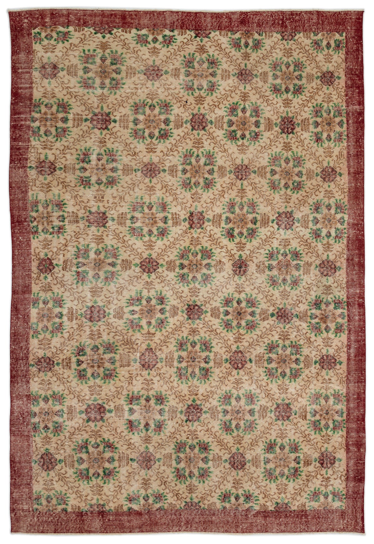 Retro Over Dyed Vintage Rug 7&#39;1&#39;&#39; x 10&#39;4&#39;&#39; ft 216 x 315 cm