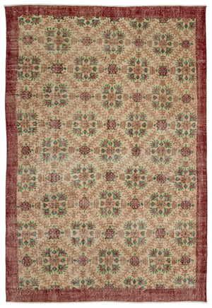 Retro Over Dyed Vintage Rug 7'1'' x 10'4'' ft 216 x 315 cm