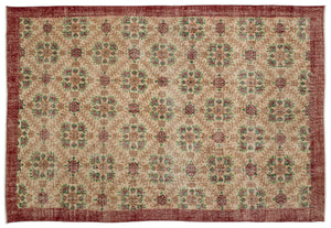 Retro Over Dyed Vintage Rug 7'1'' x 10'4'' ft 216 x 315 cm