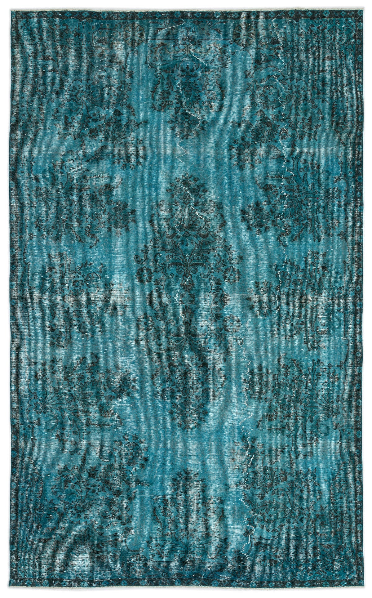Turquoise  Over Dyed Vintage Rug 6&#39;0&#39;&#39; x 9&#39;9&#39;&#39; ft 183 x 297 cm