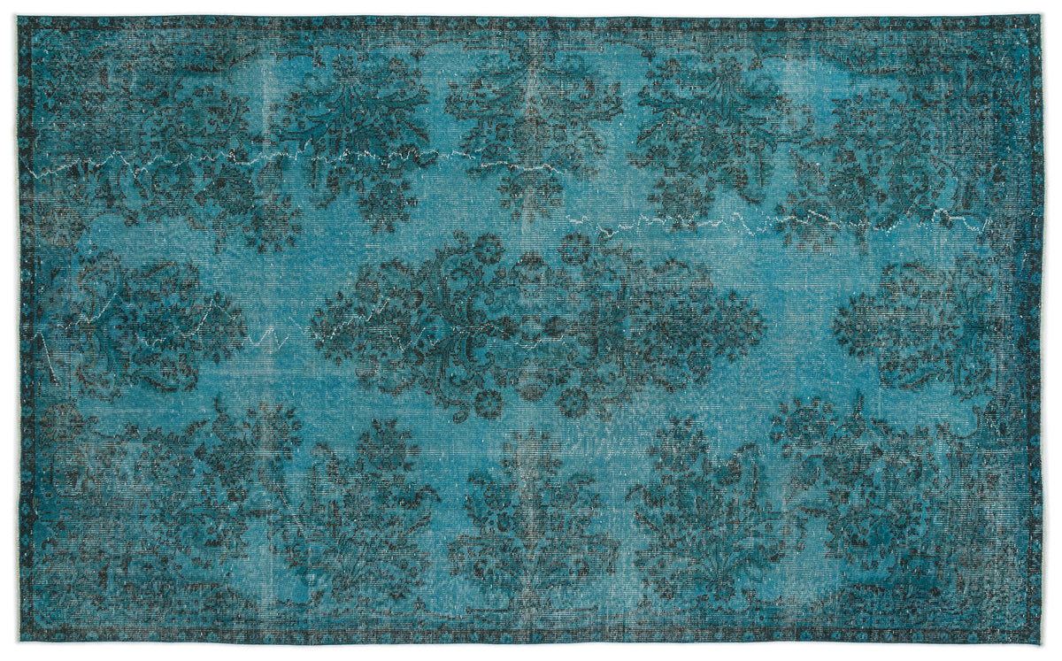 Turquoise  Over Dyed Vintage Rug 6&#39;0&#39;&#39; x 9&#39;9&#39;&#39; ft 183 x 297 cm