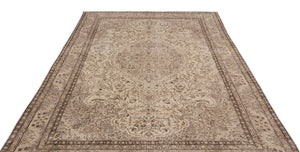 Beige Over Dyed Vintage Rug 6'4'' x 9'9'' ft 192 x 298 cm