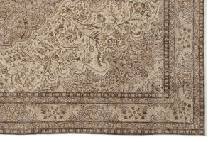Beige Over Dyed Vintage Rug 6'4'' x 9'9'' ft 192 x 298 cm