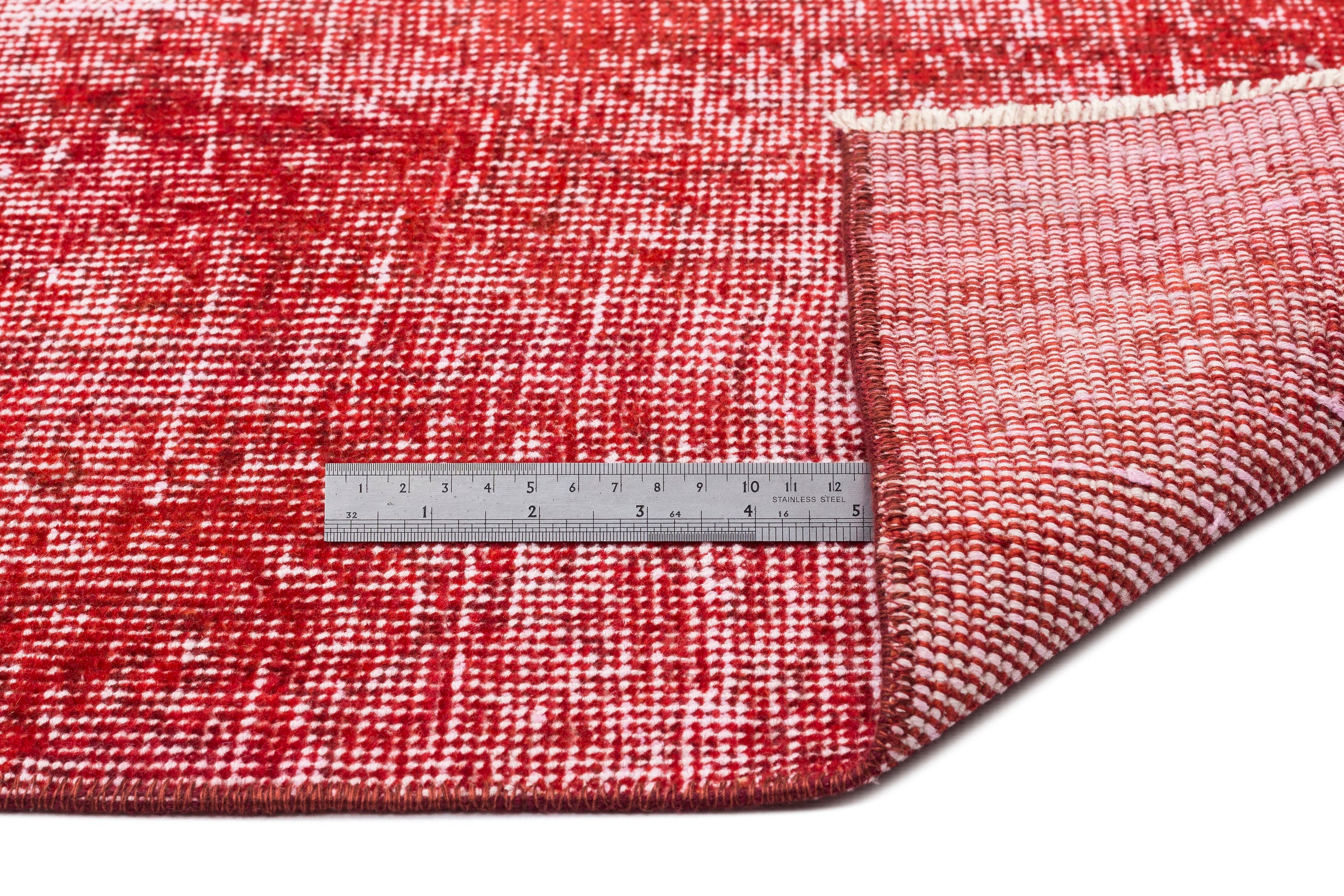 Red Over Dyed Vintage Rug 5'8'' x 9'0'' ft 172 x 275 cm