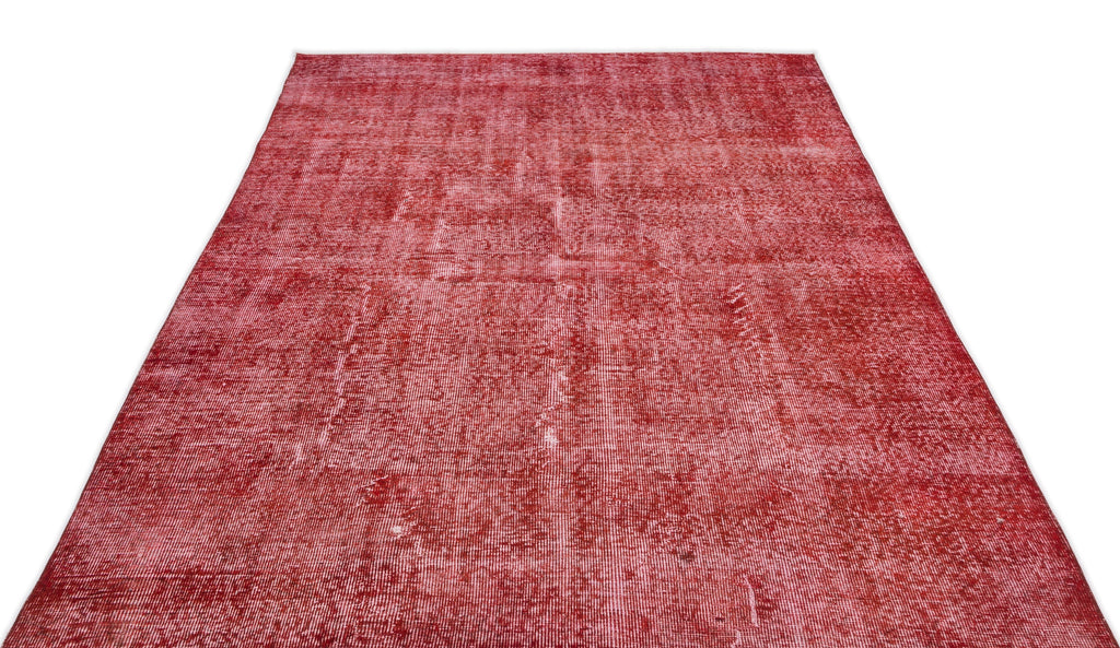 Red Over Dyed Vintage Rug 5'8'' x 9'0'' ft 172 x 275 cm
