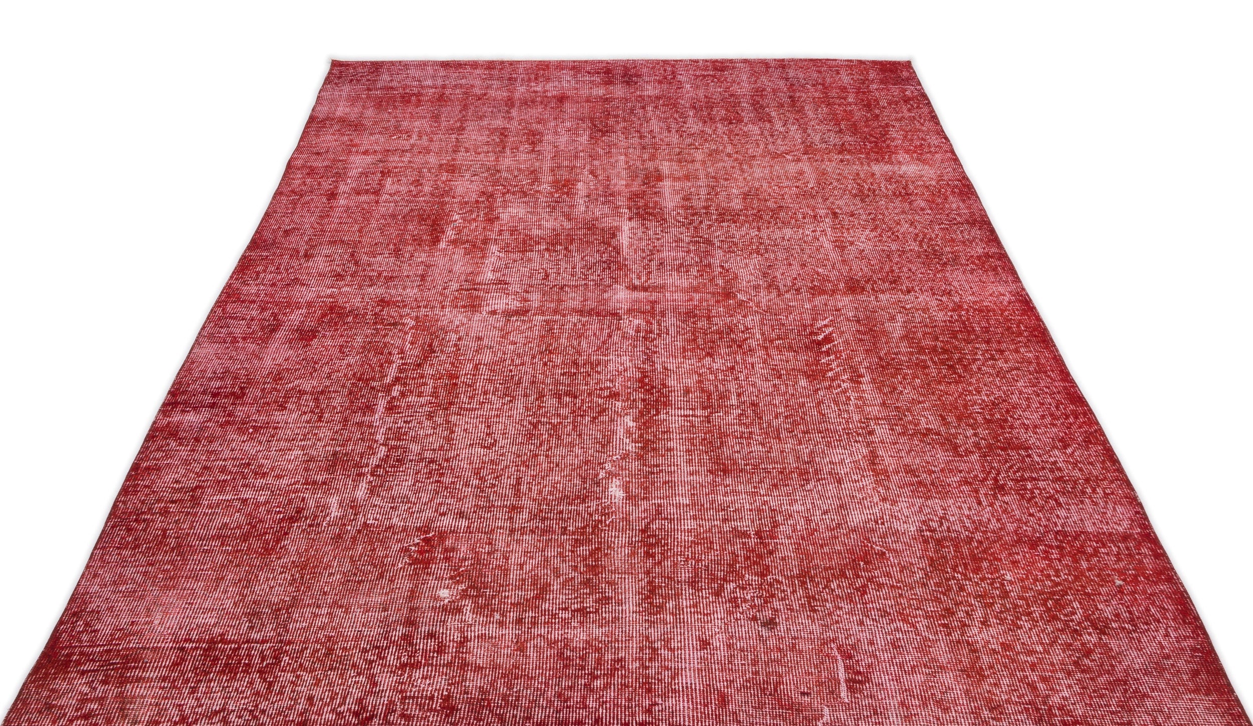 Red Over Dyed Vintage Rug 5'8'' x 9'0'' ft 172 x 275 cm