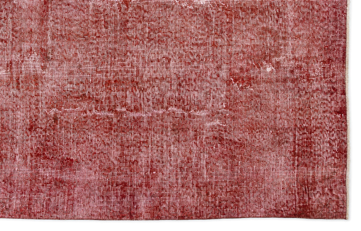 Red Over Dyed Vintage Rug 5&#39;8&#39;&#39; x 9&#39;0&#39;&#39; ft 172 x 275 cm