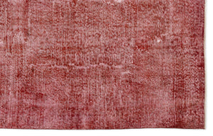 Red Over Dyed Vintage Rug 5'8'' x 9'0'' ft 172 x 275 cm