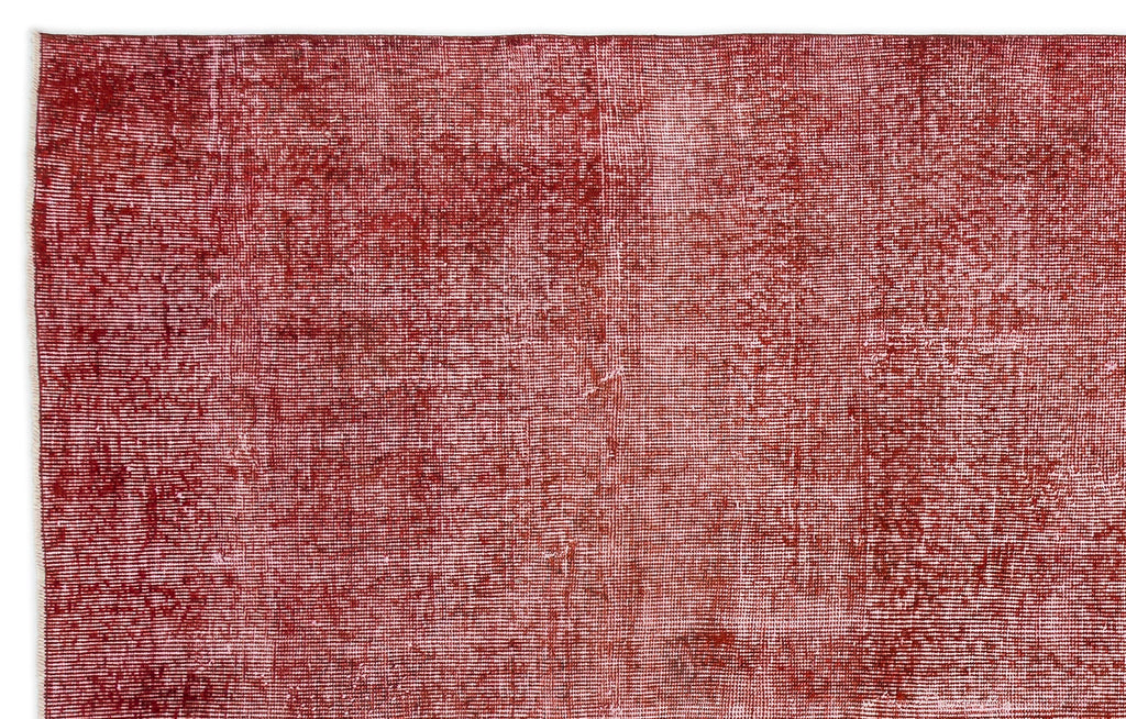Red Over Dyed Vintage Rug 5'8'' x 9'0'' ft 172 x 275 cm