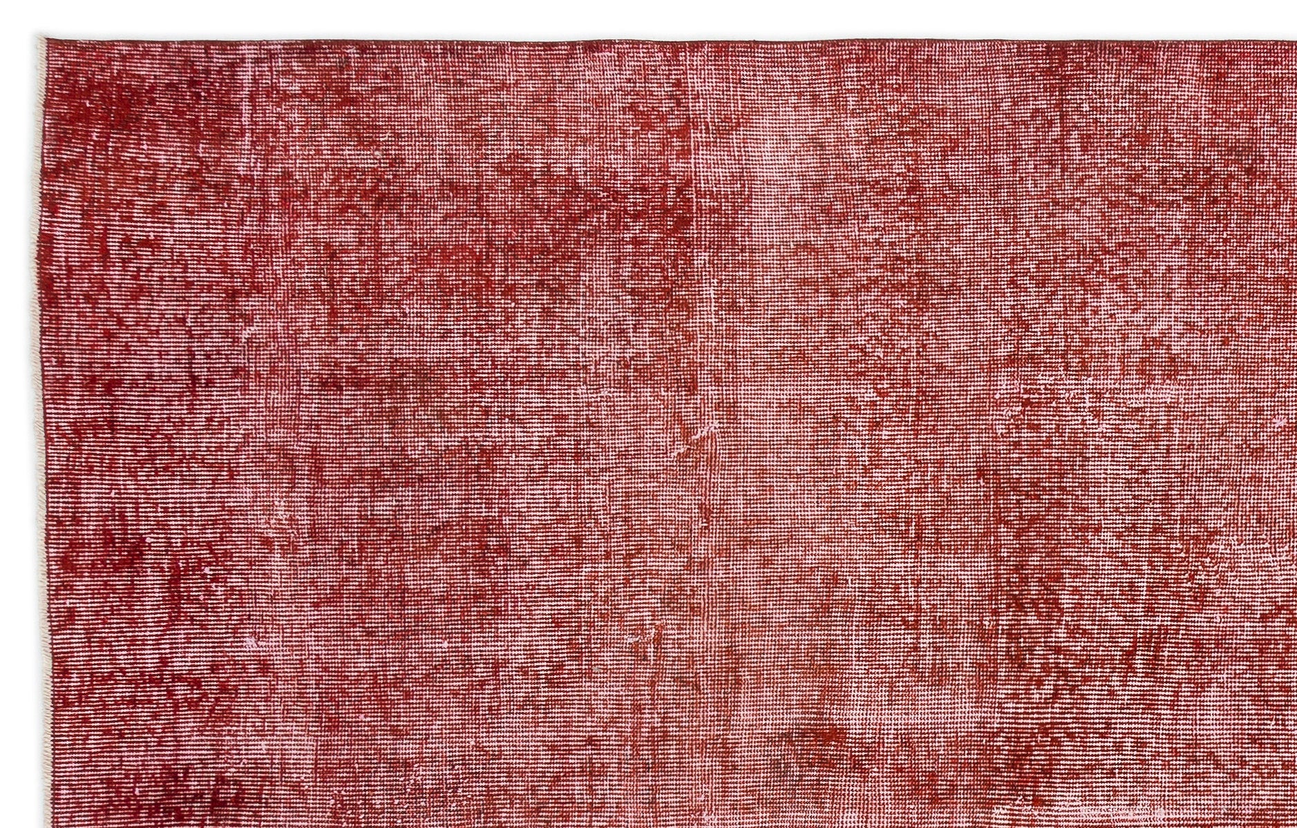 Red Over Dyed Vintage Rug 5'8'' x 9'0'' ft 172 x 275 cm