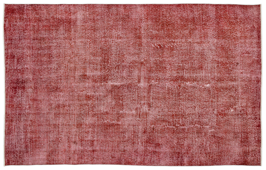 Red Over Dyed Vintage Rug 5'8'' x 9'0'' ft 172 x 275 cm