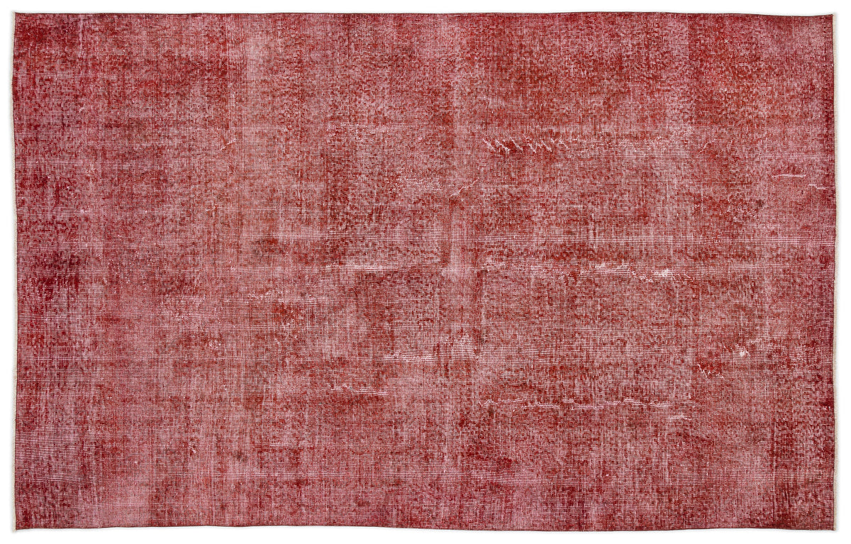 Red Over Dyed Vintage Rug 5&#39;8&#39;&#39; x 9&#39;0&#39;&#39; ft 172 x 275 cm