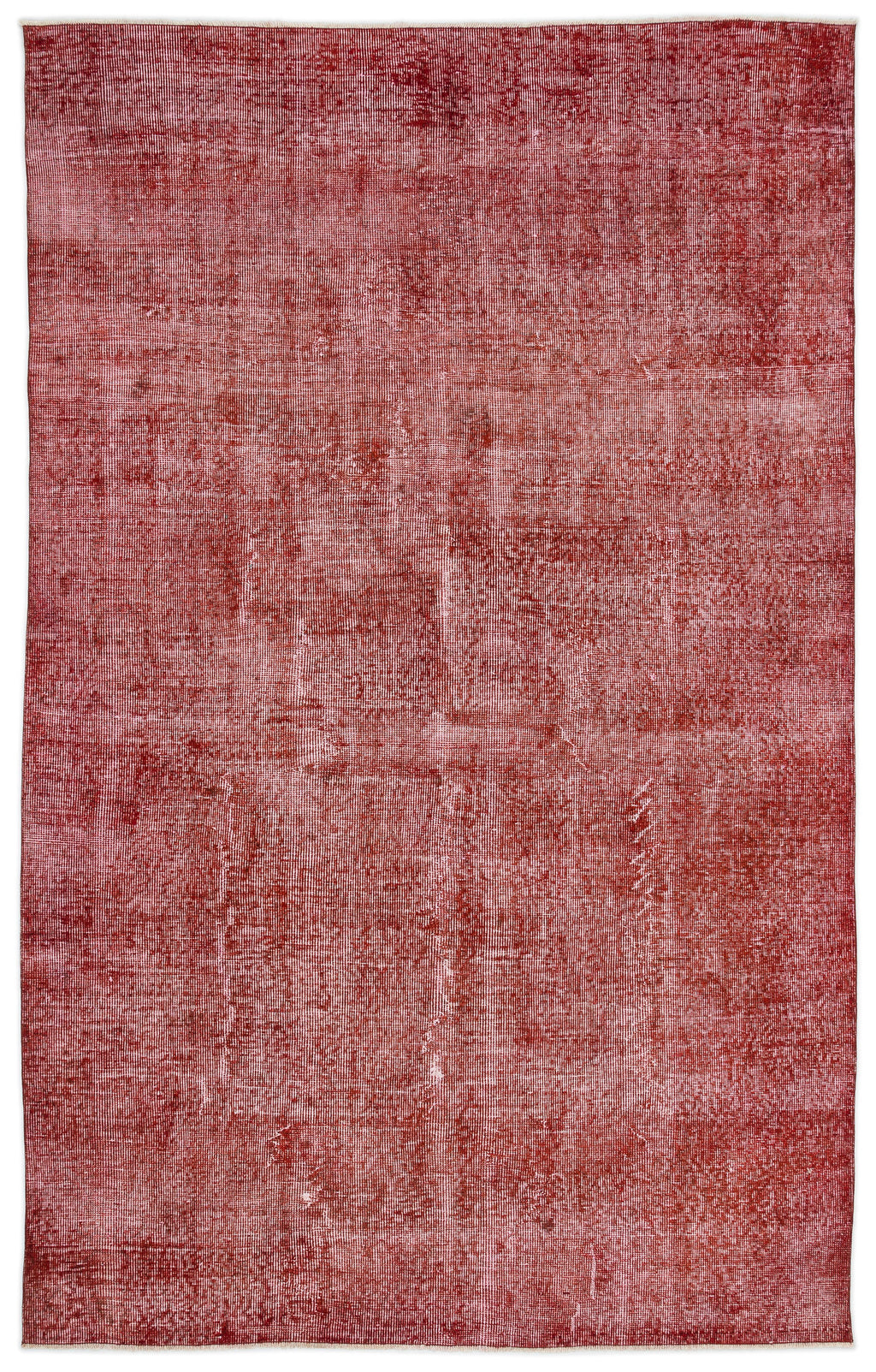 Red Over Dyed Vintage Rug 5'8'' x 9'0'' ft 172 x 275 cm