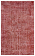 Red Over Dyed Vintage Rug 5'8'' x 9'0'' ft 172 x 275 cm