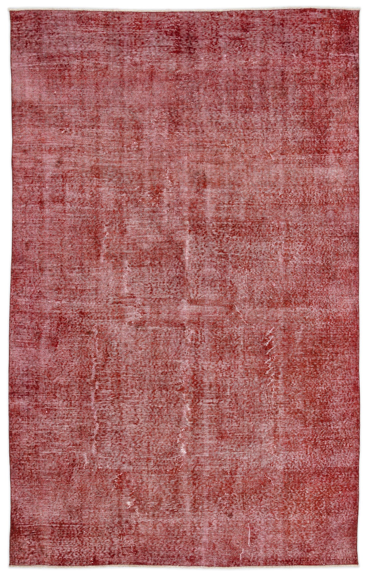 Red Over Dyed Vintage Rug 5&#39;8&#39;&#39; x 9&#39;0&#39;&#39; ft 172 x 275 cm