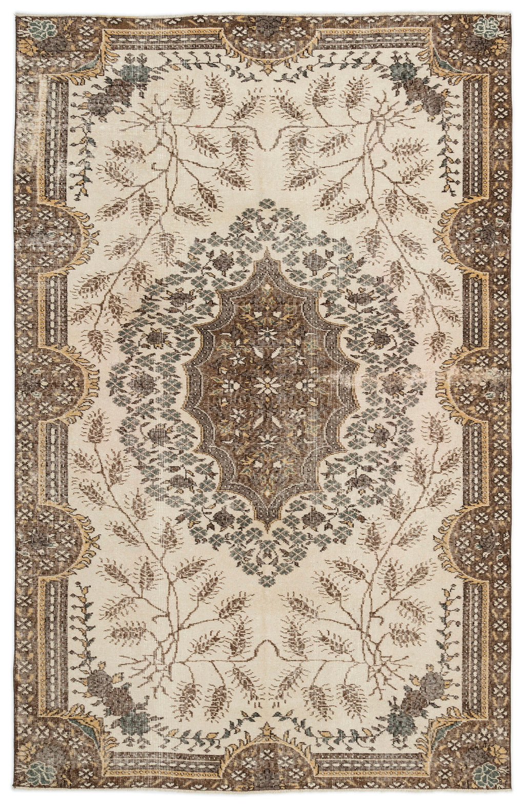Naturel Over Dyed Vintage Rug 5'6'' x 8'7'' ft 167 x 262 cm