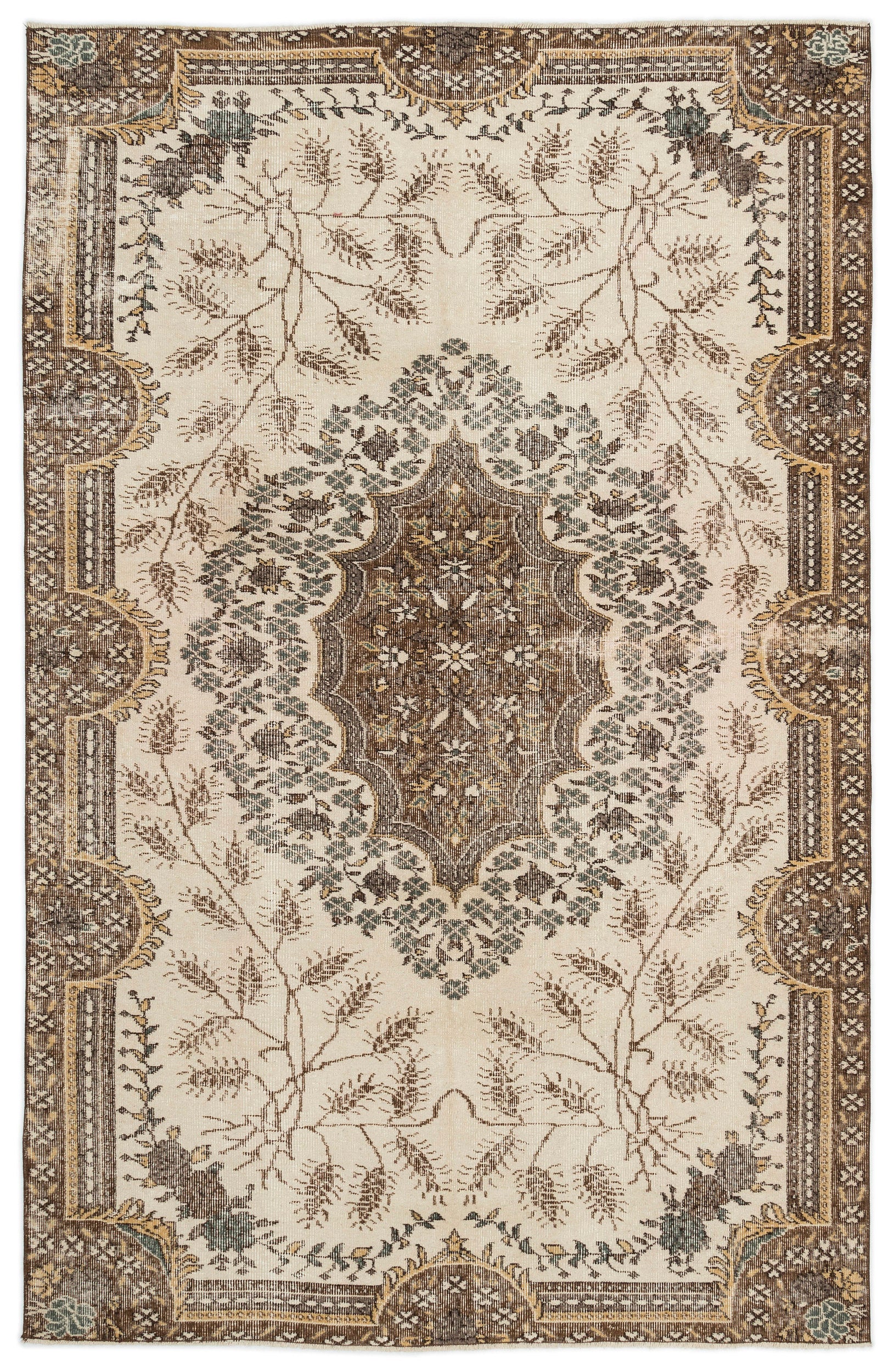 Naturel Over Dyed Vintage Rug 5'6'' x 8'7'' ft 167 x 262 cm