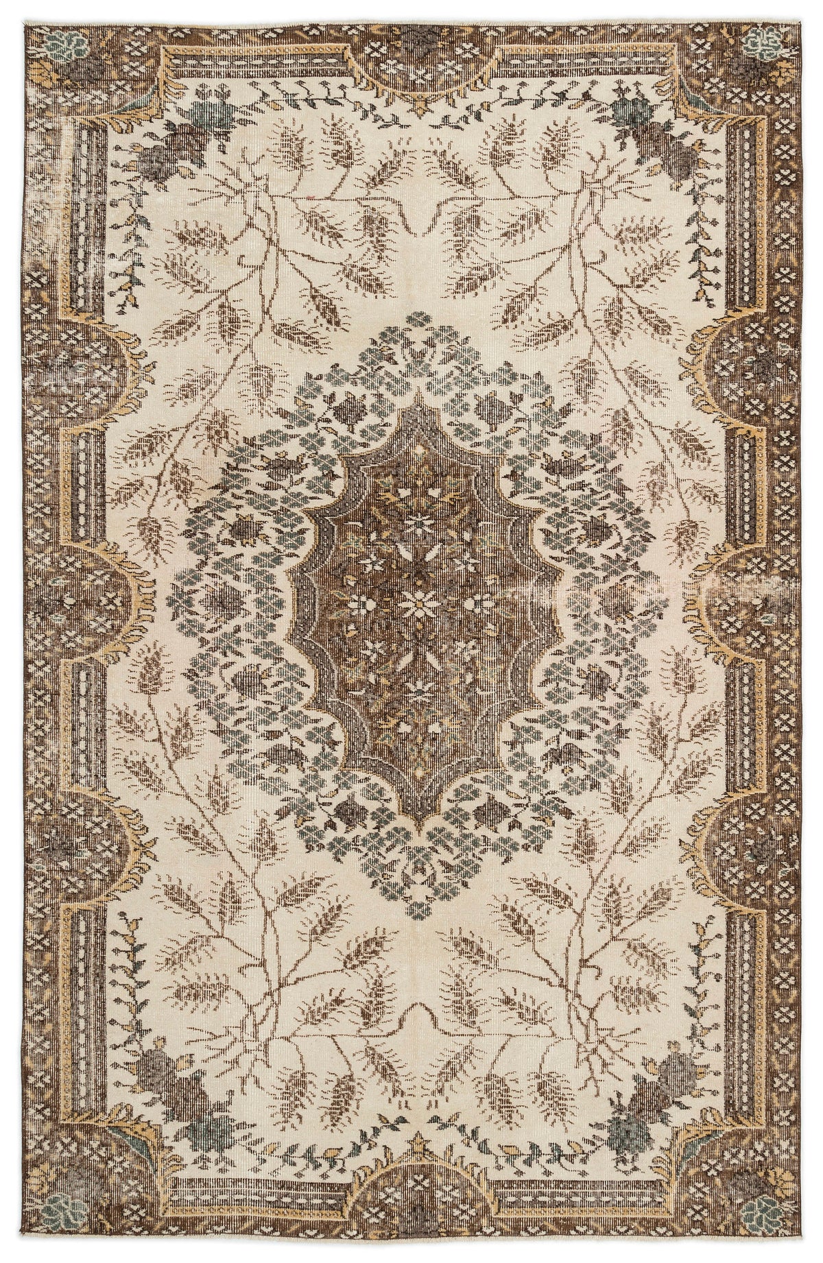 Naturel Over Dyed Vintage Rug 5&#39;6&#39;&#39; x 8&#39;7&#39;&#39; ft 167 x 262 cm