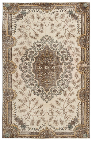 Naturel Over Dyed Vintage Rug 5'6'' x 8'7'' ft 167 x 262 cm
