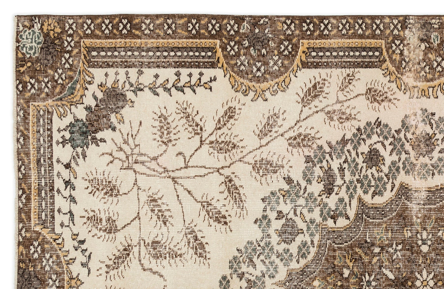 Naturel Over Dyed Vintage Rug 5'6'' x 8'7'' ft 167 x 262 cm