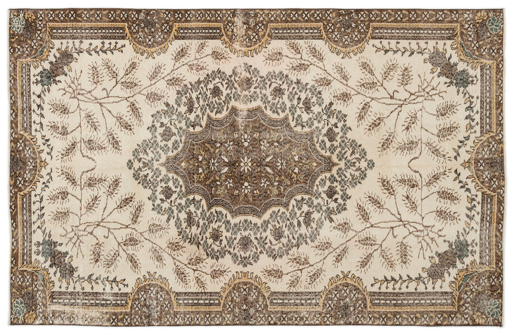 Naturel Over Dyed Vintage Rug 5'6'' x 8'7'' ft 167 x 262 cm