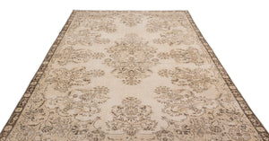 Beige Over Dyed Vintage Rug 6'3'' x 10'1'' ft 191 x 307 cm