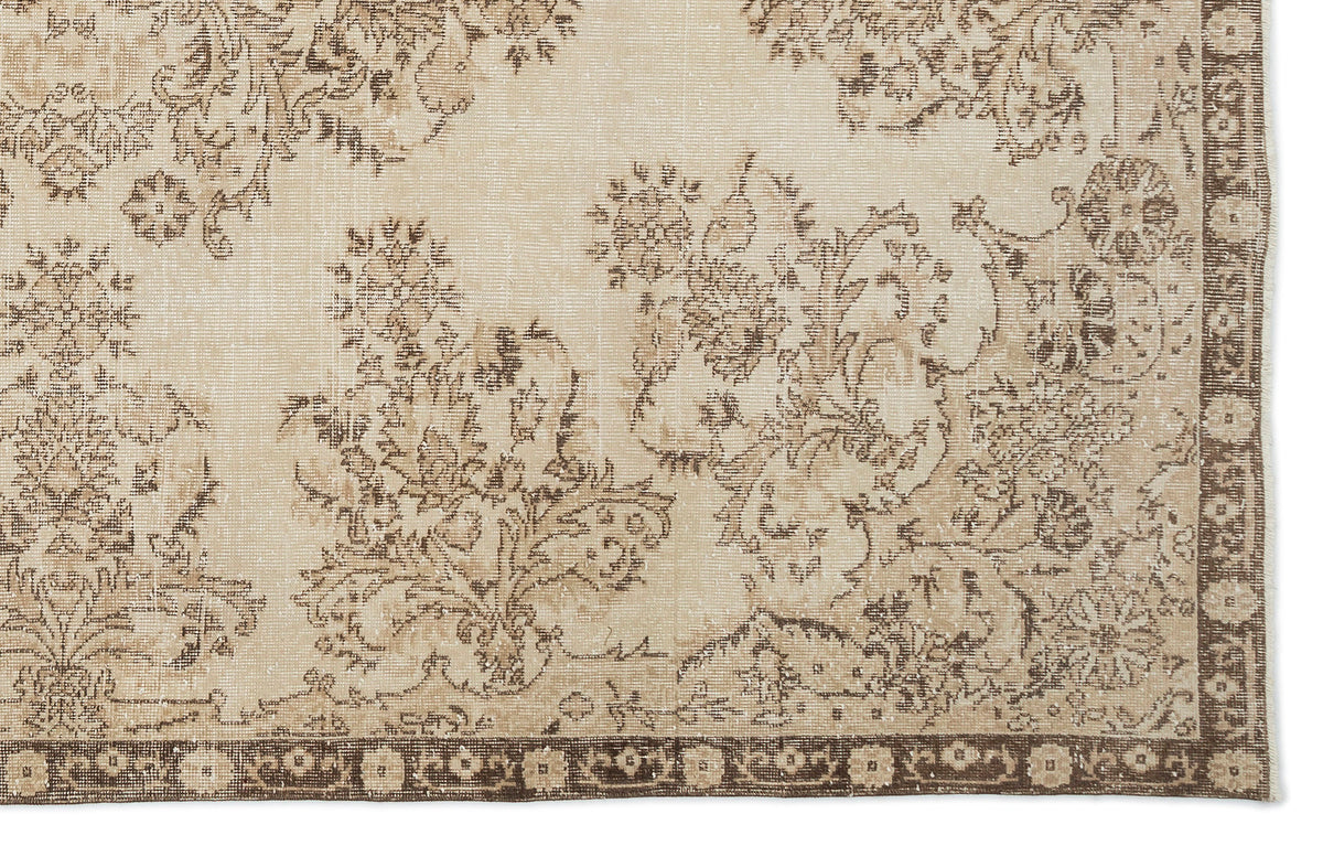 Beige Over Dyed Vintage Rug 6&#39;3&#39;&#39; x 10&#39;1&#39;&#39; ft 191 x 307 cm