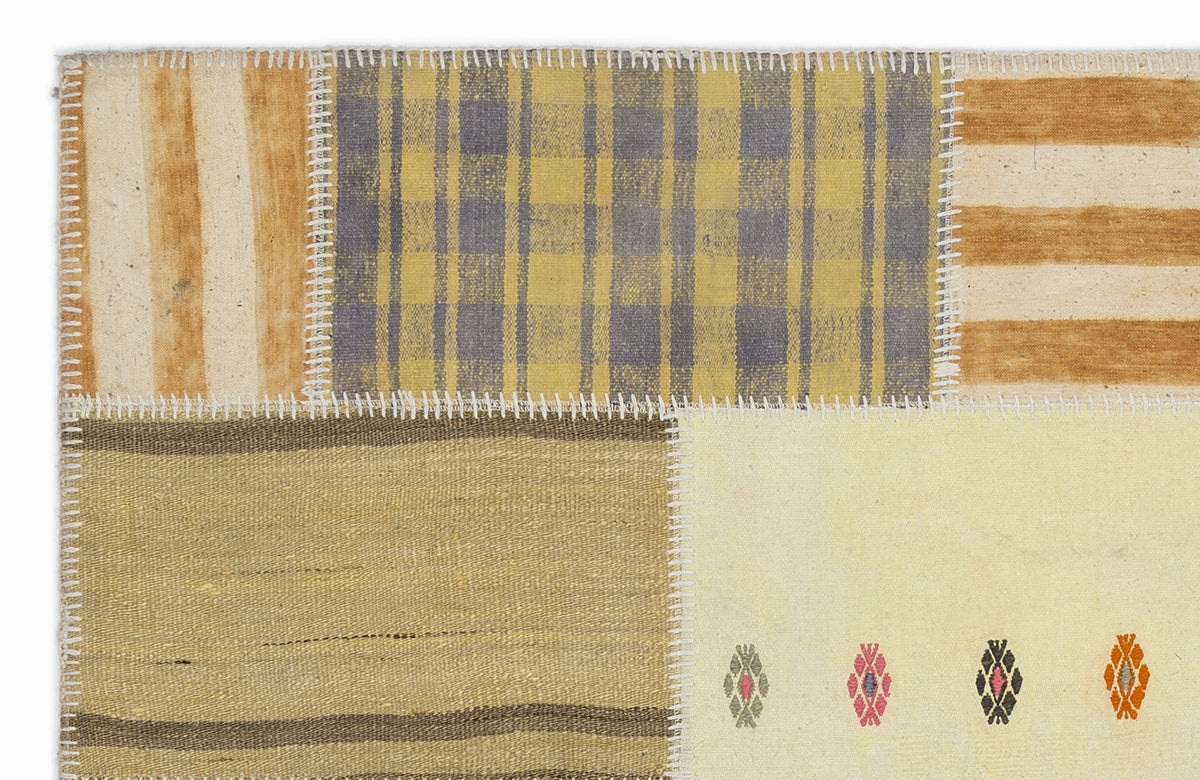 Mixed Over Dyed Kilim Patchwork Unique Rug 3&#39;11&#39;&#39; x 5&#39;11&#39;&#39; ft 120 x 180 cm