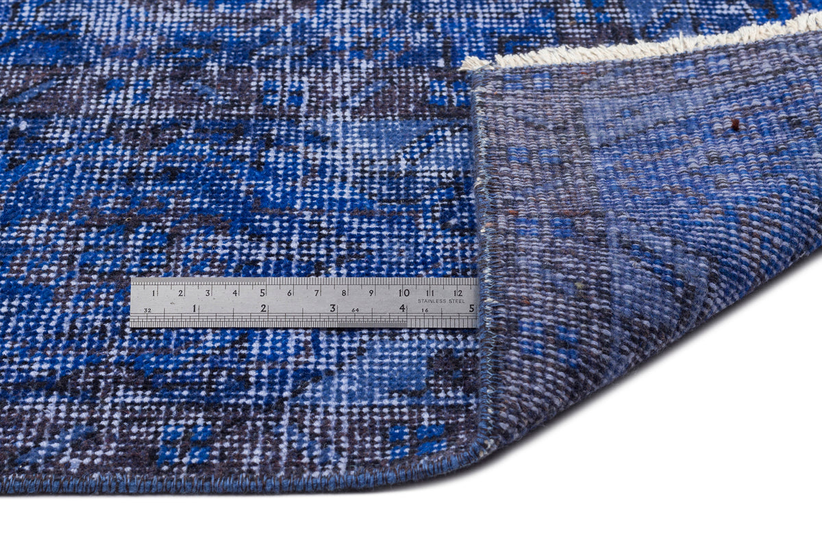 Blue Over Dyed Vintage Rug 5&#39;6&#39;&#39; x 9&#39;5&#39;&#39; ft 167 x 286 cm